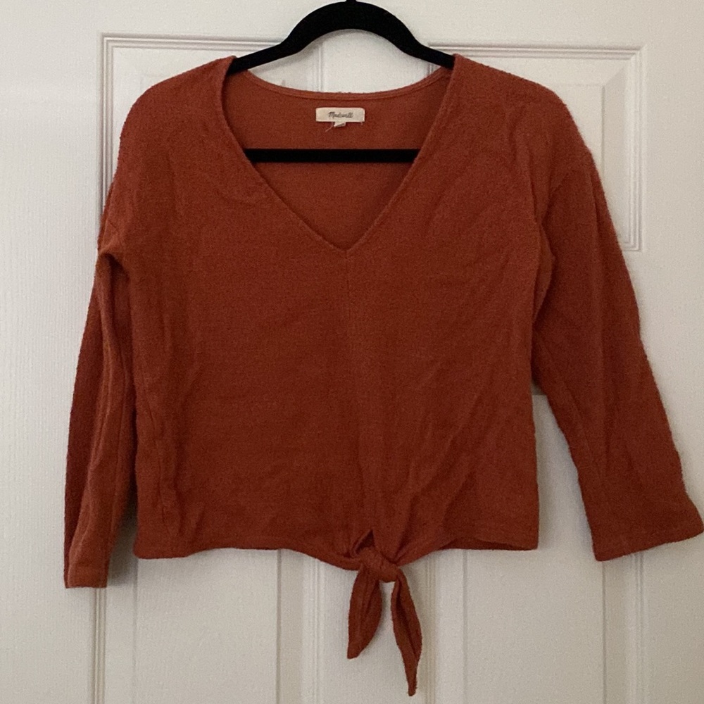 Madewell - Texture & Thread Long-Sleeve Tie-Front Top - S